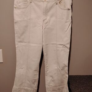 Democracy Women's High Rise Kick Flare Jeans - Cream/Ecru